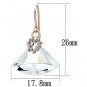 LO2755 - Rose Gold Iron Earrings with Top Grade Crystal in Clear Default Title