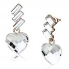 LO2756 - Rose Gold Iron Earrings with Top Grade Crystal in Clear Default Title