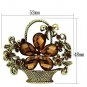 LO2760 - Antique Copper White Metal Brooches with Synthetic Acrylic in Smoked Quartz Default Title