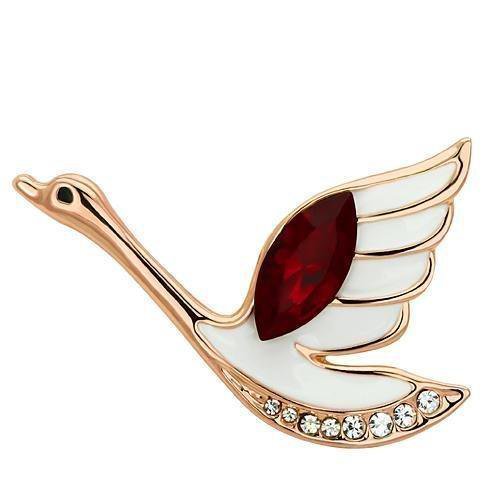 LO2762 - Flash Rose Gold White Metal Brooches with Top Grade Crystal in Siam Default Title