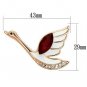 LO2762 - Flash Rose Gold White Metal Brooches with Top Grade Crystal in Siam Default Title