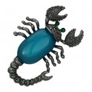 LO2763 - Ruthenium White Metal Brooches with Synthetic Synthetic Stone in Capri Blue Default Title