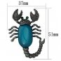 LO2763 - Ruthenium White Metal Brooches with Synthetic Synthetic Stone in Capri Blue Default Title