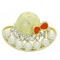 LO2764 - Flash Gold White Metal Brooches with Synthetic Pearl in White Default Title