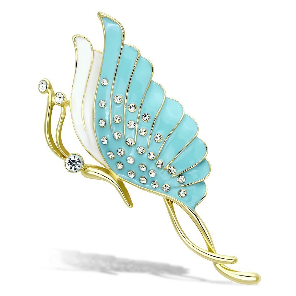 LO2772 - Flash Rose Gold White Metal Brooches with Top Grade Crystal in Clear Default Title