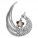 LO2773 - Imitation Rhodium White Metal Brooches with Top Grade Crystal in Multi Color Default Title