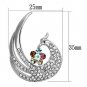 LO2773 - Imitation Rhodium White Metal Brooches with Top Grade Crystal in Multi Color Default Title