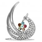 LO2774 - Flash Rose Gold White Metal Brooches with Top Grade Crystal in Multi Color Default Title