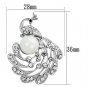LO2777 - Imitation Rhodium White Metal Brooches with Synthetic Pearl in White Default Title
