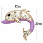 LO2783 - Flash Rose Gold White Metal Brooches with Synthetic Pearl in White Default Title