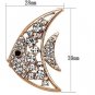 LO2787 - Flash Rose Gold White Metal Brooches with Top Grade Crystal in Clear Default Title