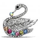 LO2788 - Imitation Rhodium White Metal Brooches with Top Grade Crystal in Multi Color Default Title