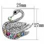 LO2788 - Imitation Rhodium White Metal Brooches with Top Grade Crystal in Multi Color Default Title
