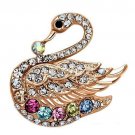 LO2789 - Flash Rose Gold White Metal Brooches with Top Grade Crystal in Multi Color Default Title