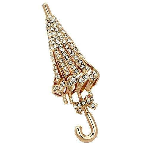 LO2796 - Flash Rose Gold White Metal Brooches with Top Grade Crystal in Clear Default Title