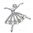 LO2801 - Imitation Rhodium White Metal Brooches with Synthetic Pearl in White Default Title