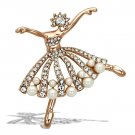 LO2802 - Flash Rose Gold White Metal Brooches with Synthetic Pearl in White Default Title