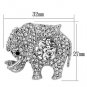 LO2803 - Imitation Rhodium White Metal Brooches with Top Grade Crystal in Clear Default Title
