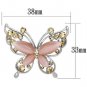 LO2805 - Imitation Rhodium White Metal Brooches with Synthetic Cat Eye in Light Rose Default Title