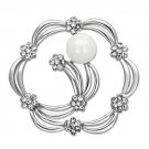LO2809 - Imitation Rhodium White Metal Brooches with Synthetic Pearl in White Default Title