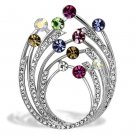 LO2811 - Imitation Rhodium White Metal Brooches with Top Grade Crystal in Multi Color Default Title