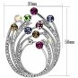 LO2811 - Imitation Rhodium White Metal Brooches with Top Grade Crystal in Multi Color Default Title