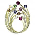 LO2812 - Flash Gold White Metal Brooches with Top Grade Crystal in Multi Color Default Title