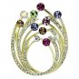 LO2812 - Flash Gold White Metal Brooches with Top Grade Crystal in Multi Color Default Title