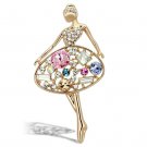 LO2817 - Flash Gold White Metal Brooches with Top Grade Crystal in Multi Color Default Title