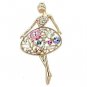 LO2818 - Flash Rose Gold White Metal Brooches with Top Grade Crystal in Multi Color Default Title