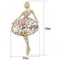 LO2818 - Flash Rose Gold White Metal Brooches with Top Grade Crystal in Multi Color Default Title