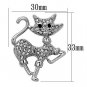 LO2819 - Imitation Rhodium White Metal Brooches with Top Grade Crystal in Clear Default Title