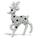 LO2822 - Flash Gold White Metal Brooches with Top Grade Crystal in Jet Default Title