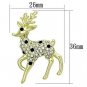 LO2822 - Flash Gold White Metal Brooches with Top Grade Crystal in Jet Default Title