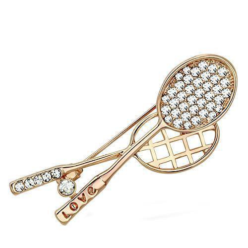 LO2828 - Flash Rose Gold White Metal Brooches with Top Grade Crystal in Clear Default Title
