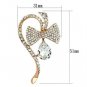 LO2832 - Flash Rose Gold White Metal Brooches with Synthetic Synthetic Glass in Clear Default Title