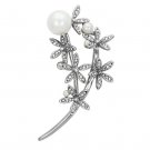 LO2834 - Flash Rose Gold White Metal Brooches with Synthetic Pearl in White Default Title