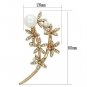 LO2834 - Flash Rose Gold White Metal Brooches with Synthetic Pearl in White Default Title