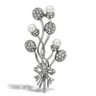 LO2835 - Imitation Rhodium White Metal Brooches with Synthetic Pearl in White Default Title