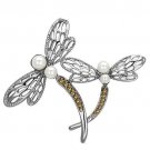 LO2836 - Imitation Rhodium White Metal Brooches with Synthetic Pearl in White Default Title