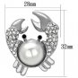 LO2842 - Imitation Rhodium White Metal Brooches with Synthetic Pearl in White Default Title
