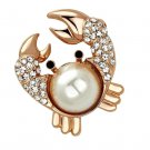 LO2843 - Flash Rose Gold White Metal Brooches with Synthetic Pearl in White Default Title