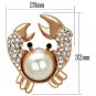 LO2843 - Flash Rose Gold White Metal Brooches with Synthetic Pearl in White Default Title