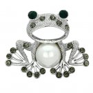LO2844 - Imitation Rhodium White Metal Brooches with Synthetic Pearl in White Default Title