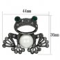 LO2845 - Ruthenium White Metal Brooches with Synthetic Pearl in White Default Title