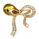 LO2847 - Flash Rose Gold White Metal Brooches with Synthetic Glass Bead in Topaz Default Title