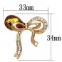 LO2847 - Flash Rose Gold White Metal Brooches with Synthetic Glass Bead in Topaz Default Title