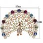LO2849 - Flash Rose Gold White Metal Brooches with Top Grade Crystal in Multi Color Default Title