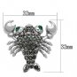 LO2850 - Imitation Rhodium White Metal Brooches with Top Grade Crystal in Emerald Default Title