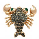 LO2851 - Flash Rose Gold White Metal Brooches with Top Grade Crystal in Emerald Default Title